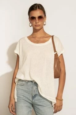 WISHLIST Annie Rolled Sleeve Tee In Mauve - FINAL SALE
