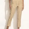 CALISTA Page Plaid Pants In Tan - FINAL SALE