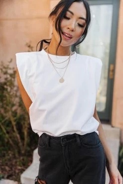 SAGE CLOTHING Reggie Shoulder Pad Top - FINAL SALE