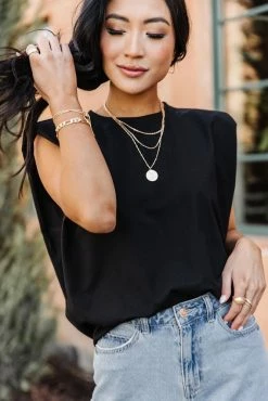 SAGE CLOTHING Reggie Shoulder Pad Top - FINAL SALE