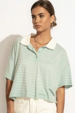 LIME N CHILI Bree Cropped Top In Sage - FINAL SALE