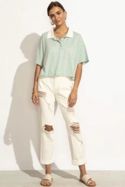 LIME N CHILI Bree Cropped Top In Sage - FINAL SALE