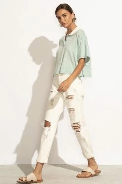 LIME N CHILI Bree Cropped Top In Sage - FINAL SALE