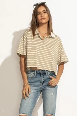 LIME N CHILI Bree Cropped Top In Sage - FINAL SALE