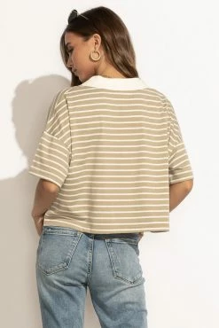 LIME N CHILI Bree Cropped Top In Tan - FINAL SALE