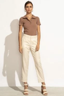 WORUI Abriana Ribbed Top In Brown - FINAL SALE