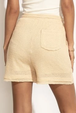 LISTICLE Elisa Crochet Shorts In Natural - FINAL SALE