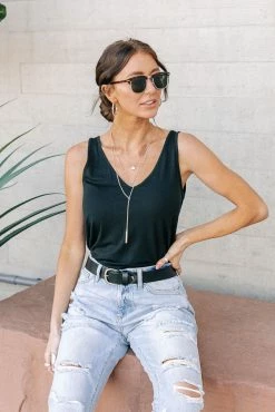 Vero Moda Georgia Tank In Black - FINAL SALE