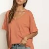 LA MIEL Paula Oversized Top In Orange - FINAL SALE