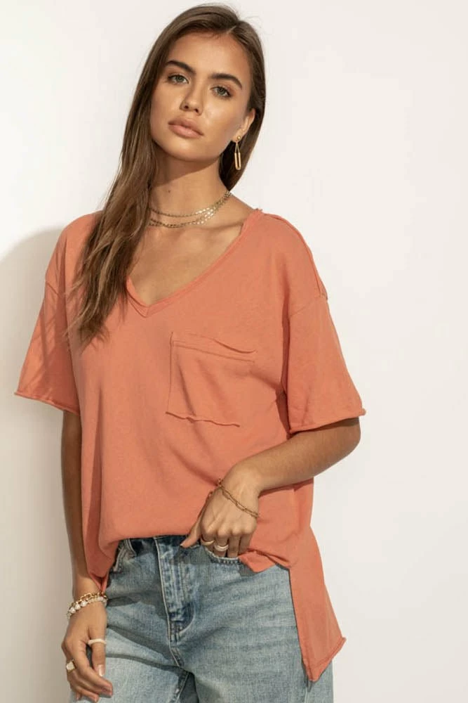 Best Sale π LA MIEL Paula Oversized Top In Orange - FINAL SALE π 1 LA MIEL Paula Oversized Top In Orange - FINAL SALE