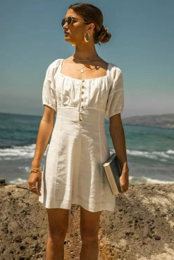 VERY J Helena Mini Dress In White - FINAL SALE
