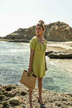 VERY J Helena Mini Dress In Green - FINAL SALE