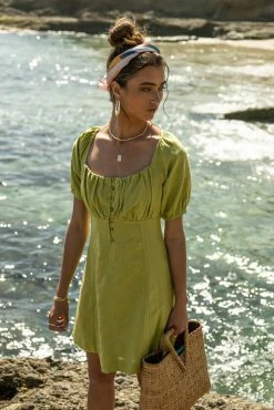 VERY J Helena Mini Dress In Green - FINAL SALE