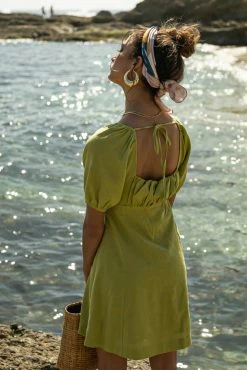 VERY J Helena Mini Dress In Green - FINAL SALE