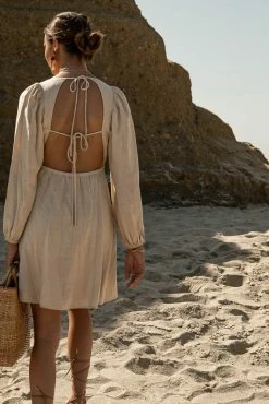 AARON & AMBER Nala Mini Dress In Natural - FINAL SALE