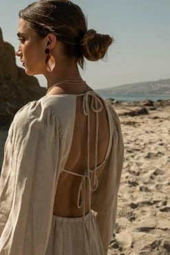 AARON & AMBER Nala Mini Dress In Natural - FINAL SALE