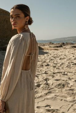 AARON & AMBER Nala Mini Dress In Natural - FINAL SALE