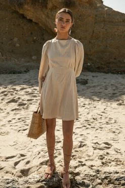 AARON & AMBER Nala Mini Dress In Natural - FINAL SALE
