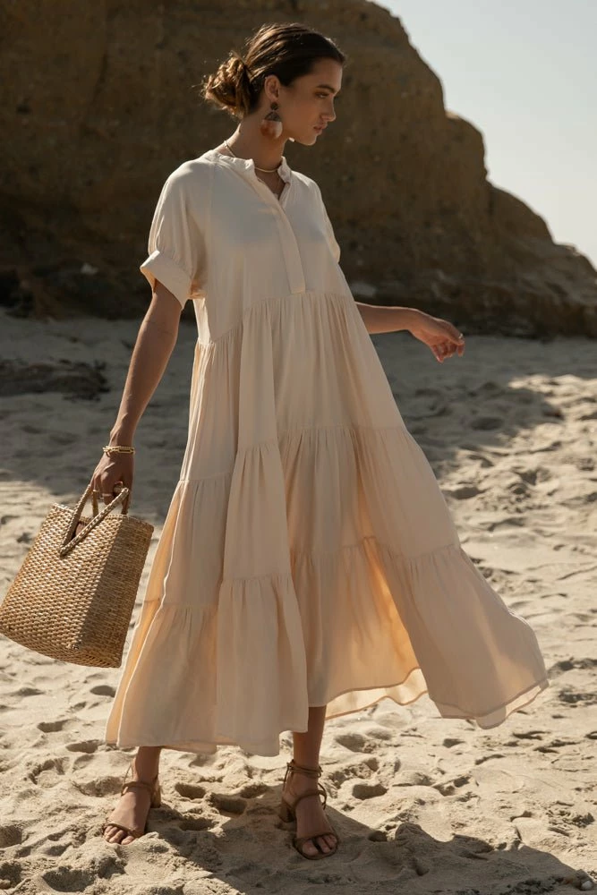 Buy π₯° Fore Collection Amanda Tiered π Dress In Cream π 2 Fore Collection Amanda Tiered Dress In Cream