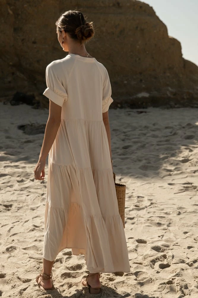 Buy π₯° Fore Collection Amanda Tiered π Dress In Cream π 6 Fore Collection Amanda Tiered Dress In Cream