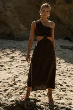 SINA Dresses Suzie Midi Dress In Brown - FINAL SALE
