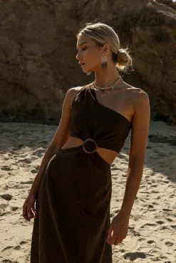 SINA Dresses Suzie Midi Dress In Brown - FINAL SALE