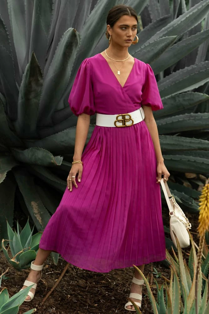 Top 10 π Flying Tomato Nadia Midi π Dress In Magenta - FINAL SALE β 1 Flying Tomato Nadia Midi Dress In Magenta - FINAL SALE