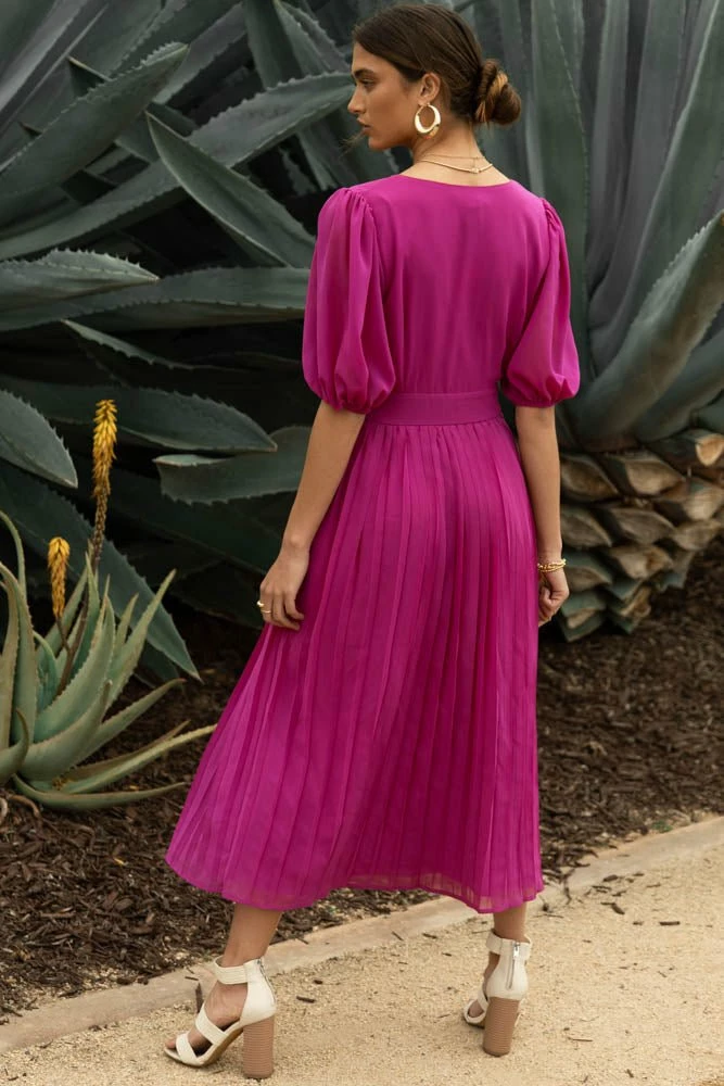 Top 10 π Flying Tomato Nadia Midi π Dress In Magenta - FINAL SALE β 2 Flying Tomato Nadia Midi Dress In Magenta - FINAL SALE