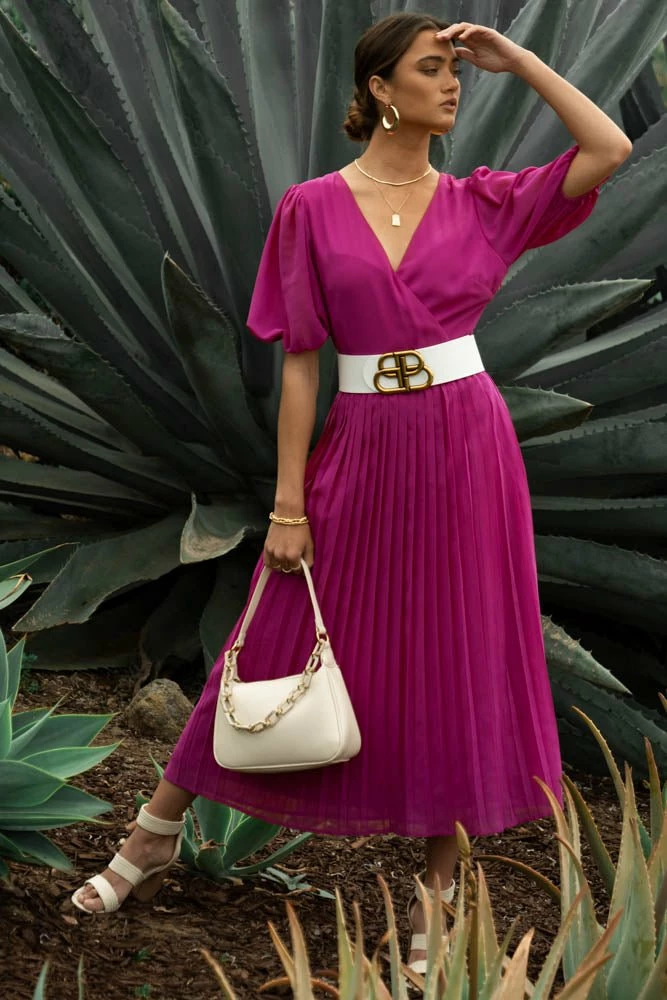 Top 10 π Flying Tomato Nadia Midi π Dress In Magenta - FINAL SALE β 3 Flying Tomato Nadia Midi Dress In Magenta - FINAL SALE