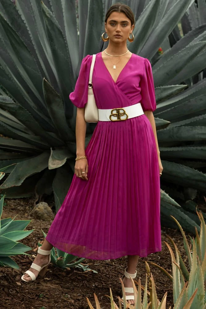 Top 10 π Flying Tomato Nadia Midi π Dress In Magenta - FINAL SALE β 4 Flying Tomato Nadia Midi Dress In Magenta - FINAL SALE