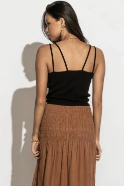 Cheap π SINA Bianca Double Strap Tank In Black - FINAL SALE β 8 SINA Bianca Double Strap Tank In Black - FINAL SALE