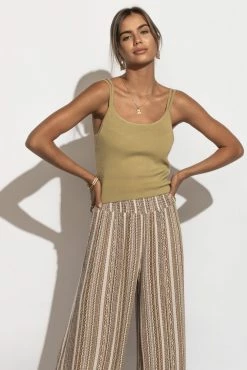 SINA Tops Bianca Double Strap Tank In Green - FINAL SALE