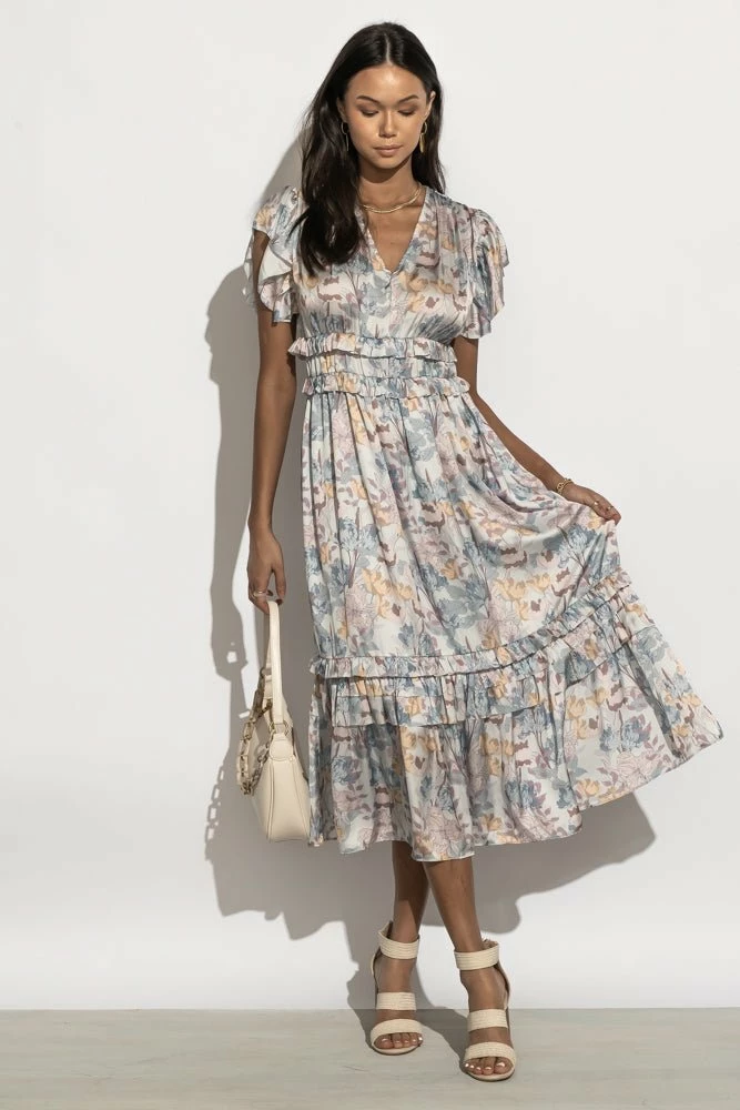 Best Pirce π WORUI Willa Ruffle π Dress In Lavender Floral π Dresses π₯° 4 WORUI Willa Ruffle Dress In Lavender Floral Dresses