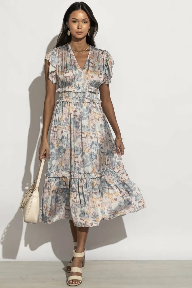 Best Pirce π WORUI Willa Ruffle π Dress In Lavender Floral π Dresses π₯° 5 WORUI Willa Ruffle Dress In Lavender Floral Dresses