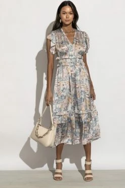 WORUI Willa Ruffle Dress In Lavender Floral Dresses