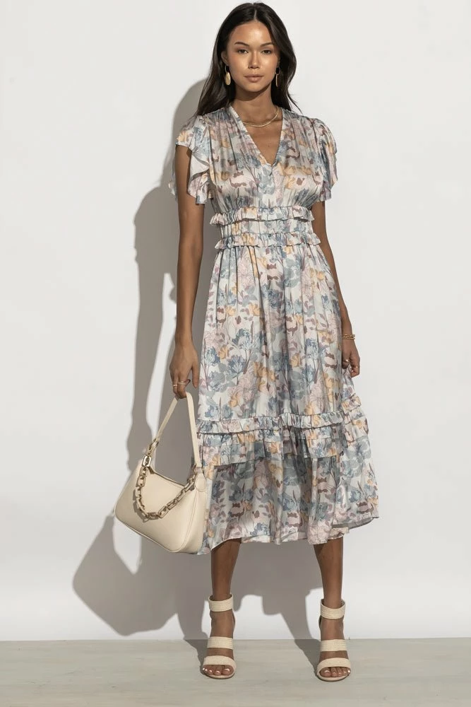 Best Pirce π WORUI Willa Ruffle π Dress In Lavender Floral π Dresses π₯° 1 WORUI Willa Ruffle Dress In Lavender Floral Dresses