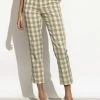 CALISTA Page Plaid Pants In Green - FINAL SALE
