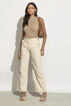 SINA Hana Ribbed Tank Top In Sand - FINAL SALE