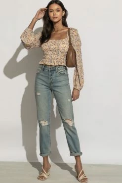 DRESS FORUM Tops Jersey Floral Blouse - FINAL SALE