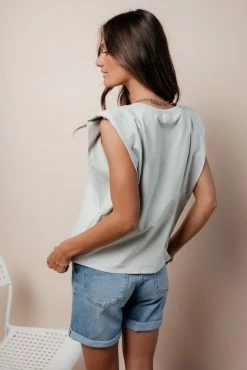 SAGE CLOTHING Reggie Shoulder Pad Top - FINAL SALE