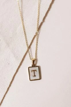 J&D JEWELRY Pearl Initial Necklace - FINAL SALE