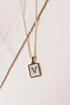 J&D JEWELRY Pearl Initial Necklace - FINAL SALE