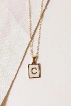 J&D JEWELRY Pearl Initial Necklace - FINAL SALE