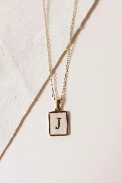 J&D JEWELRY Pearl Initial Necklace - FINAL SALE