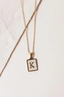 J&D JEWELRY Pearl Initial Necklace - FINAL SALE