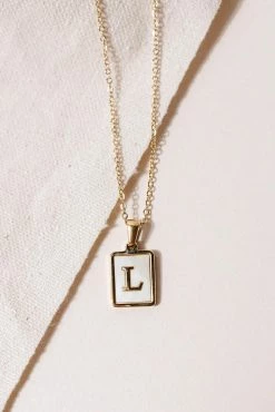 J&D JEWELRY Pearl Initial Necklace - FINAL SALE