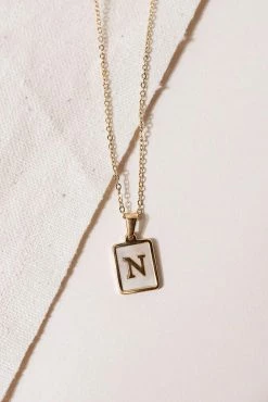 J&D JEWELRY Pearl Initial Necklace - FINAL SALE