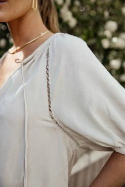 LOVE STITCH Clothing Illustrated London Blouse In Cream - FINAL SALE