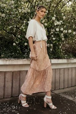 LAKE FLOWER FASHION Daniella Maxi Skirt In Orange- FINAL SALE