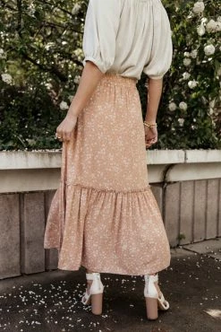 LAKE FLOWER FASHION Daniella Maxi Skirt In Orange- FINAL SALE